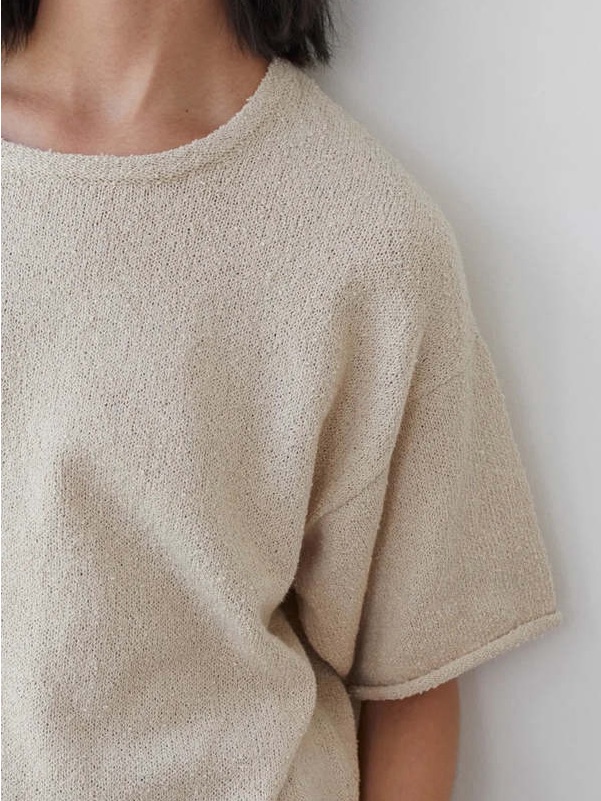 Wol Hide Boucle Tee In Almond — image 4 of 8
